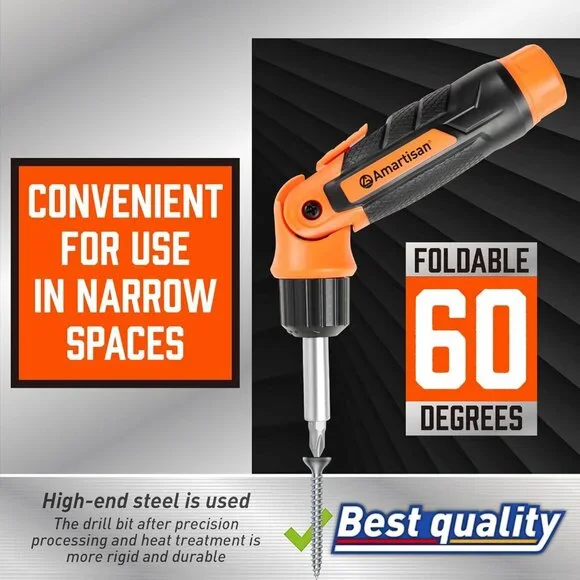 12-in-1 Multi Bit Screwdriver, Ratchet Screwdriver, 60-Degree Adjust Precision S - Picture 6 of 8